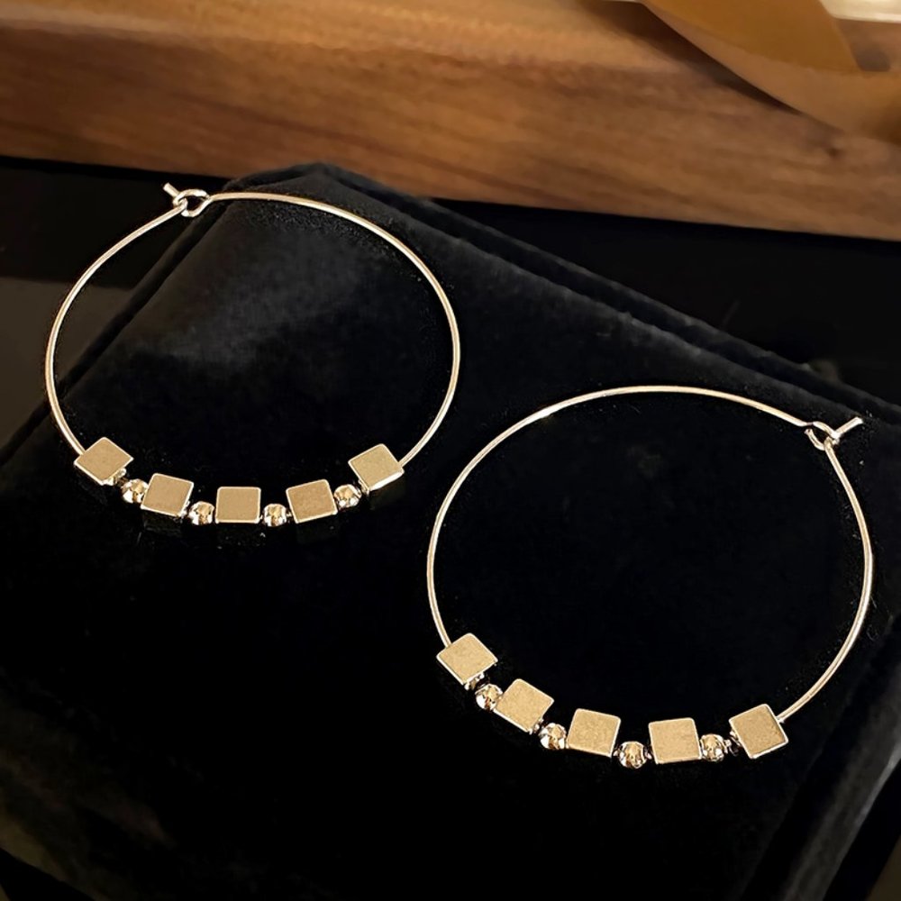 S925 Simple Circle Earrings Gold and Silver - Picture 5 of 13